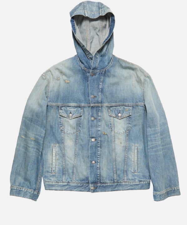 Men’s Denim Jacket with Hood – Relaxed Rugged Style