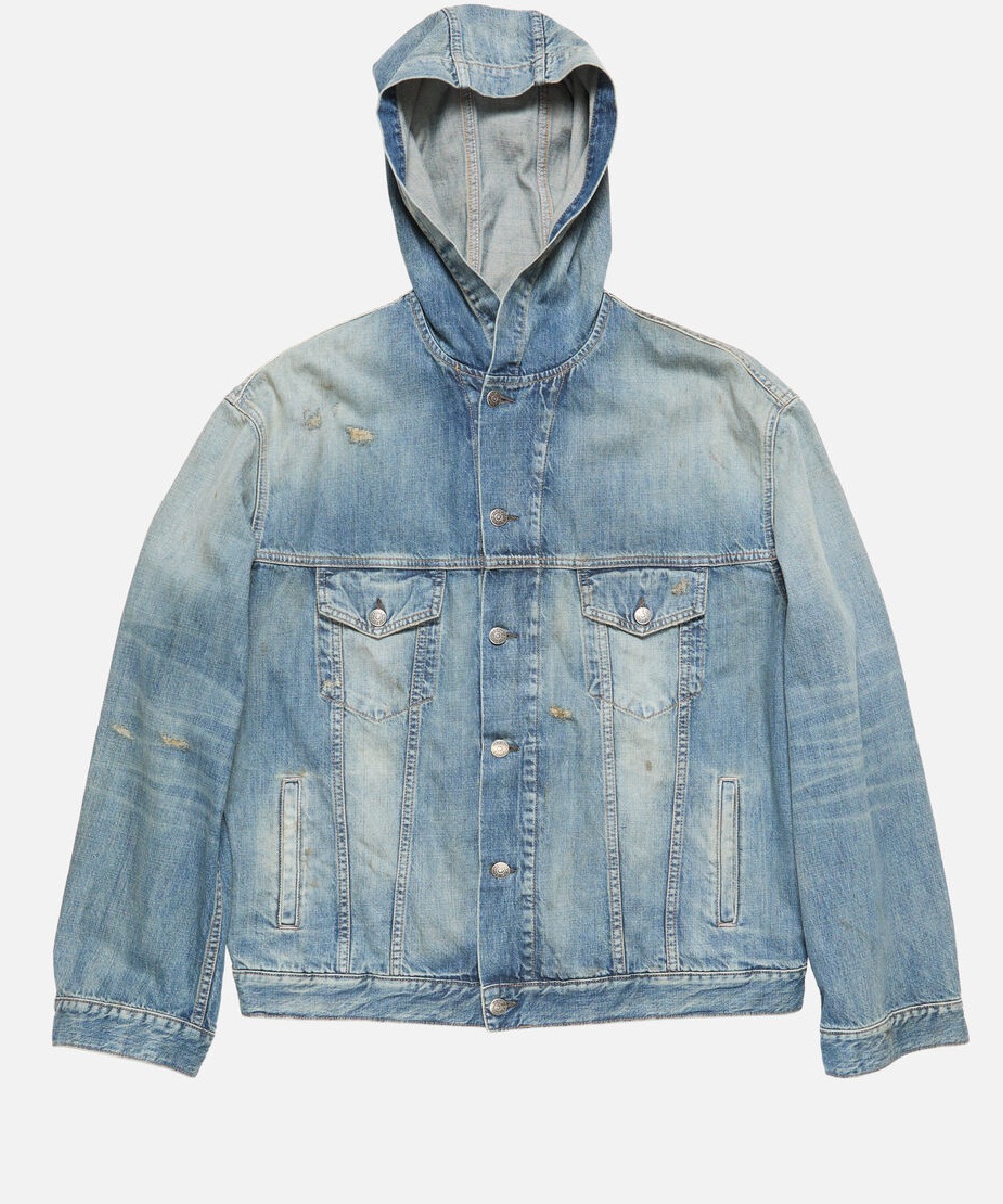 Men’s Denim Jacket with Hood – Relaxed Rugged Style