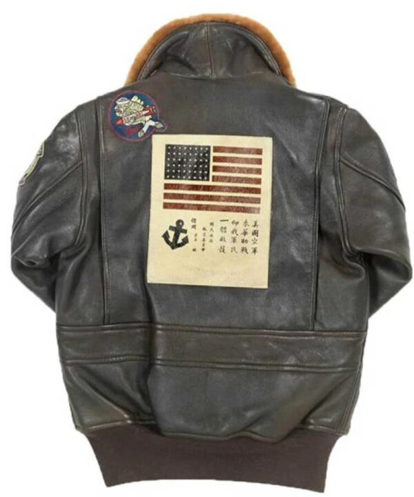 Men’s G-1 Leather Flight Jacket – Patched Aviator Style