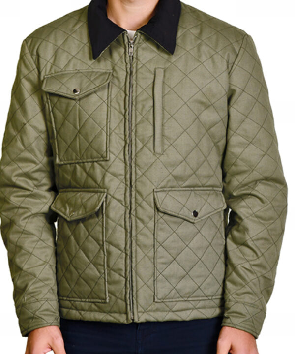Men’s Green Quilted Jacket – Rugged Casual Style
