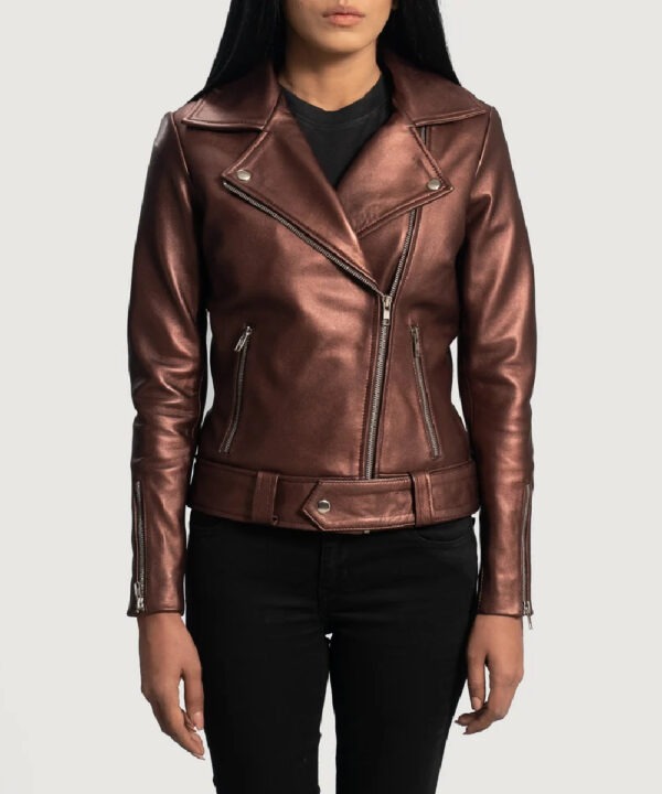 Men’s Maroon Leather Moto Jacket – Bold Biker Style