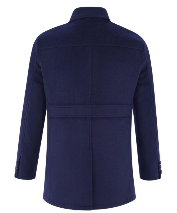Men’s Plum Wool Jacket – Button-Down Collar for Winter