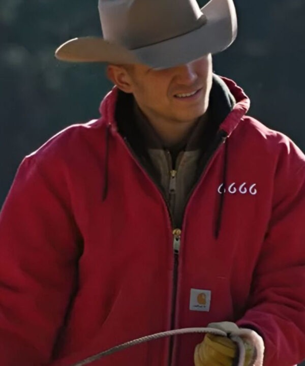 Men’s Red Hooded Jacket – Casual Rugged Style