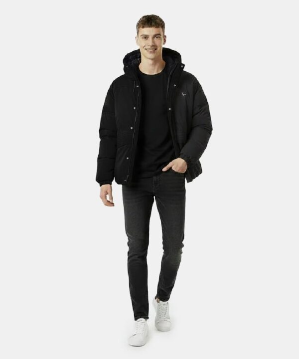 Men’s Short Hooded Puffer Jacket – Adjustable Hood Winter Style