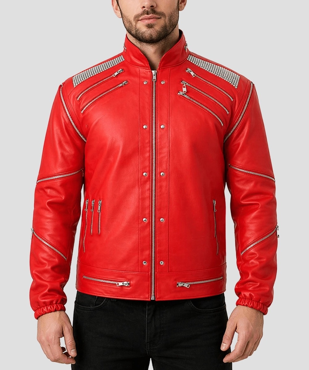 Michael Jackson Beat It Red Leather Jacket