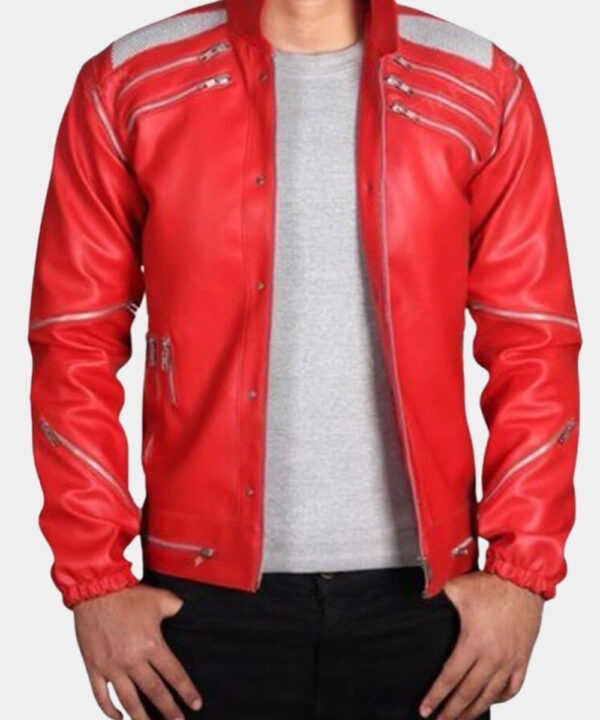 Michael Jackson Beat It Red Leather Jacket