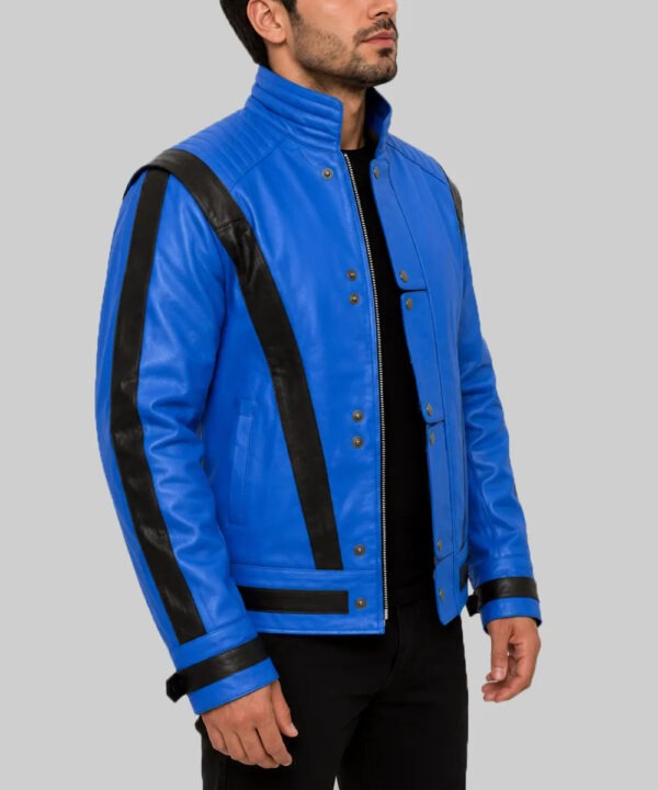 Michael Jackson Thriller Blue Leather Jacket