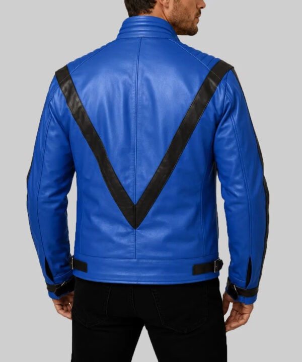 Michael Jackson Thriller Blue Leather Jacket