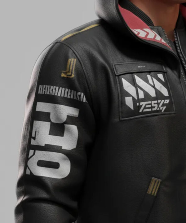 Ninja Ghostrunner Black Hooded Cyberpunk Jacket