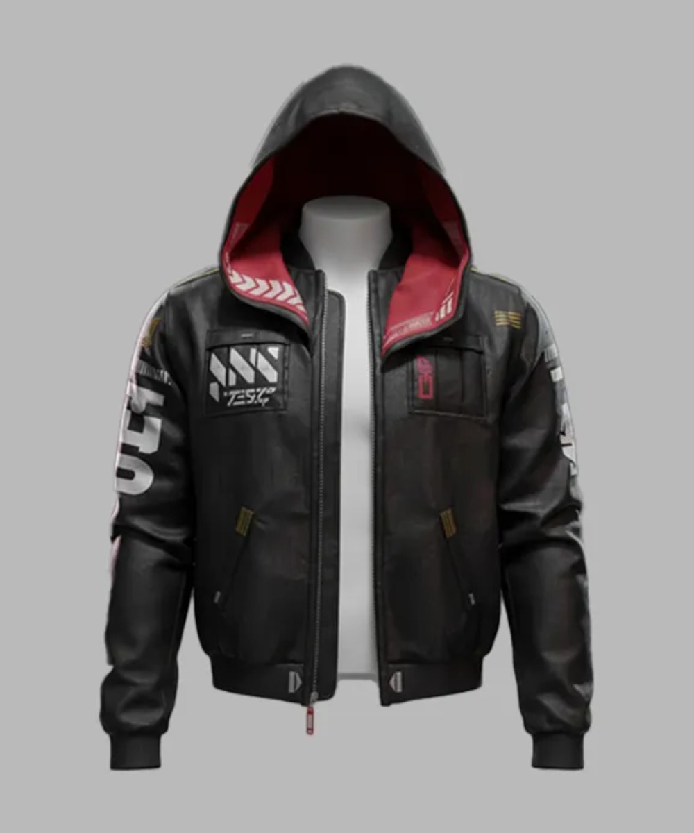 Ninja Ghostrunner Black Hooded Cyberpunk Jacket