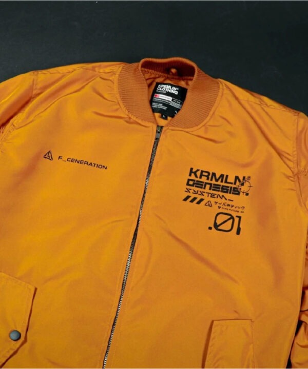 Orange Techwear Tactical Jacket – Futuristic Utility Style