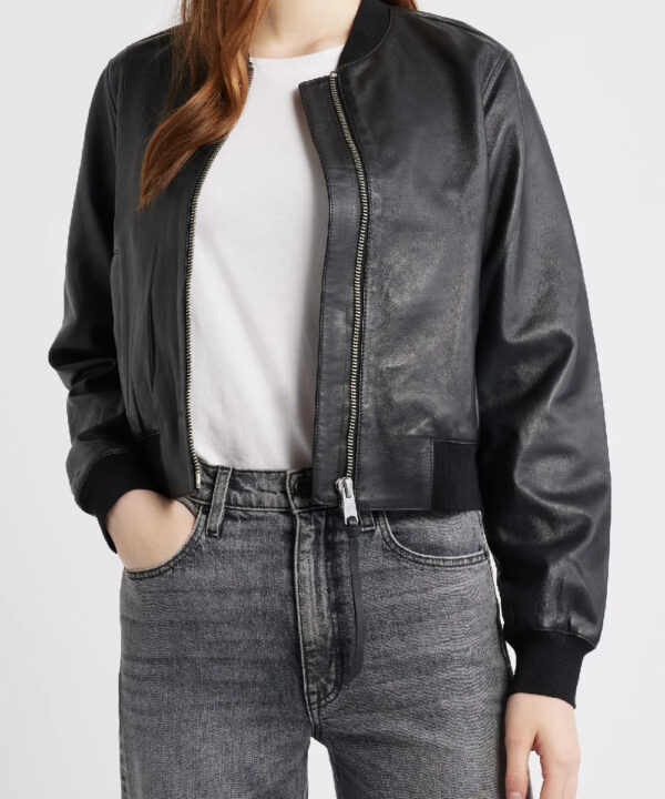 Orten Classic Genuine Leather Bomber Jacket