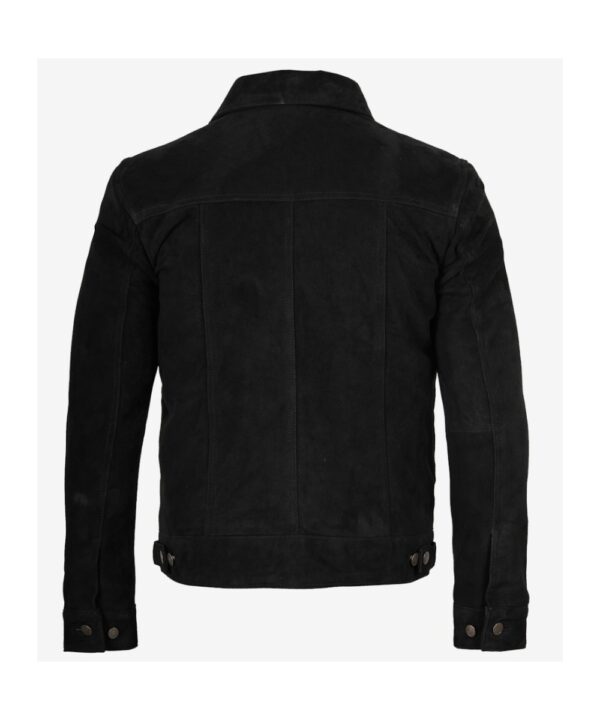 Premium Black Suede Trucker Jacket For Men's