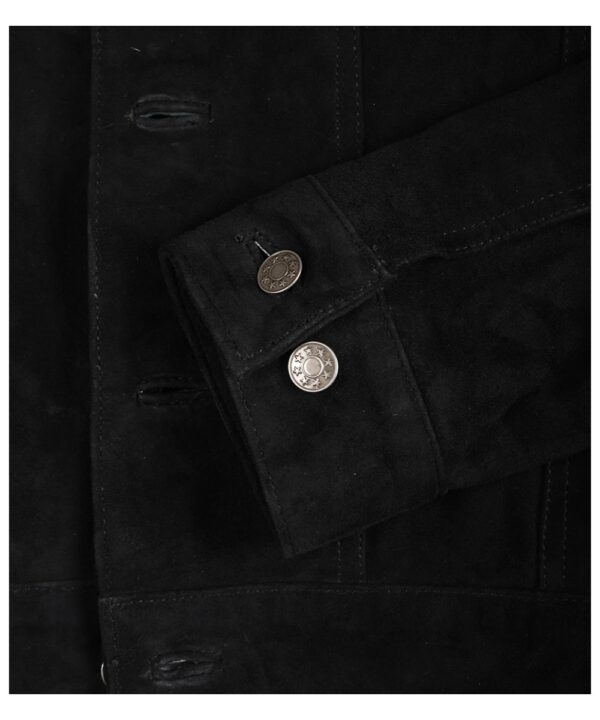 Premium Black Suede Trucker Jacket For Men's
