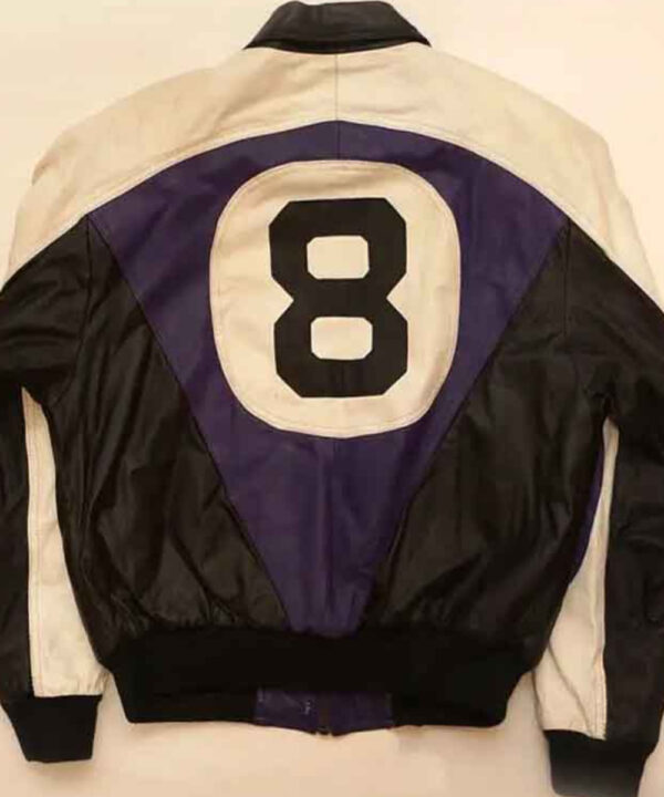 Purple and Black Leather 8 Ball Jacket