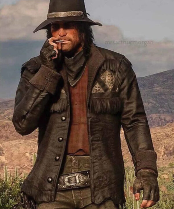 Red Dead Redemption 2 Gunslinger Black Fringe Jacket