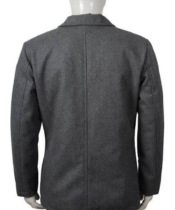 Ryan Bingham Grey Wool Double-Breasted Coat