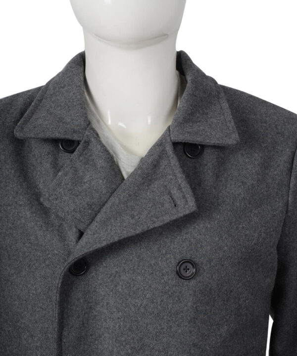 Ryan Bingham Grey Wool Double-Breasted Coat