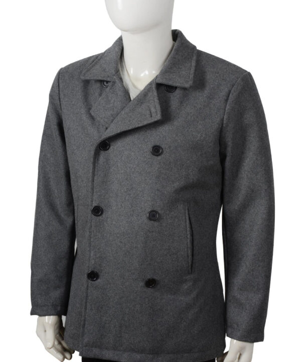 Ryan Bingham Grey Wool Double-Breasted Coat