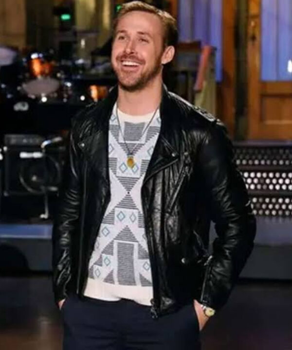 Ryan Gosling Saturday Night Live Black Leather Jacket