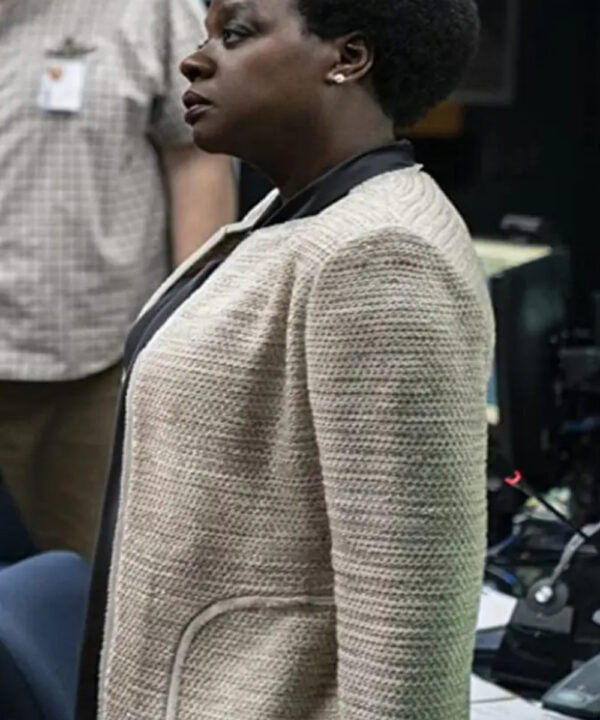 Suicide Squad Amanda Waller White Wool Jacket