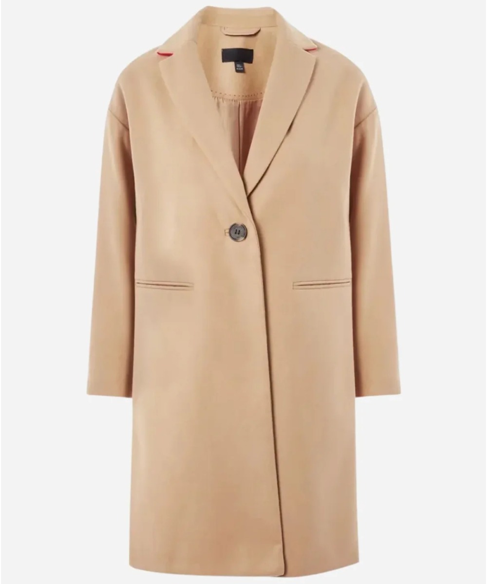 Summer Higgins Beige Suede Leather Coat