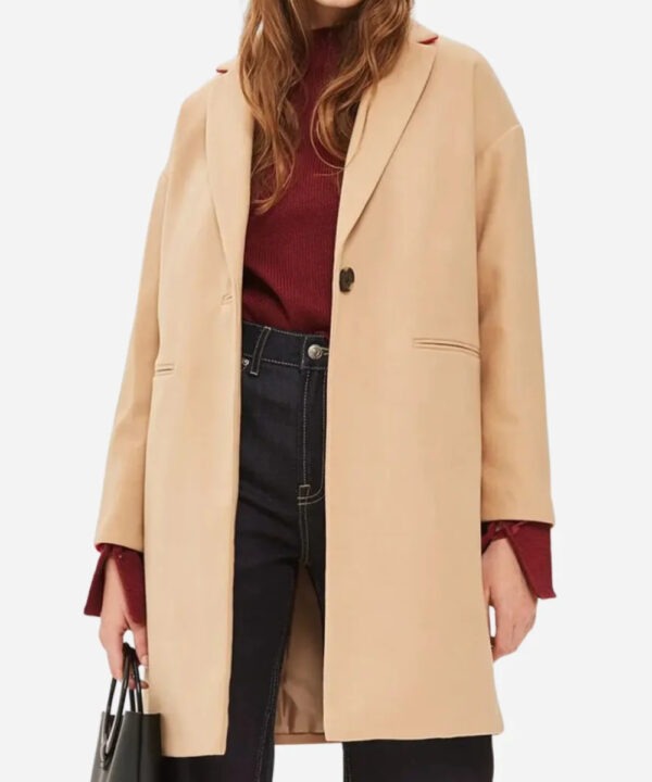 Summer Higgins Beige Suede Leather Coat