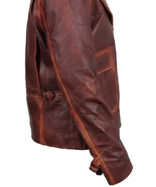 The First Avengers Distressed Real Leather Brown Jacket