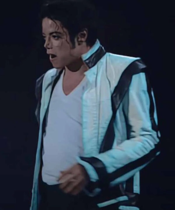Thriller Michael Jackson White Leather Jacket