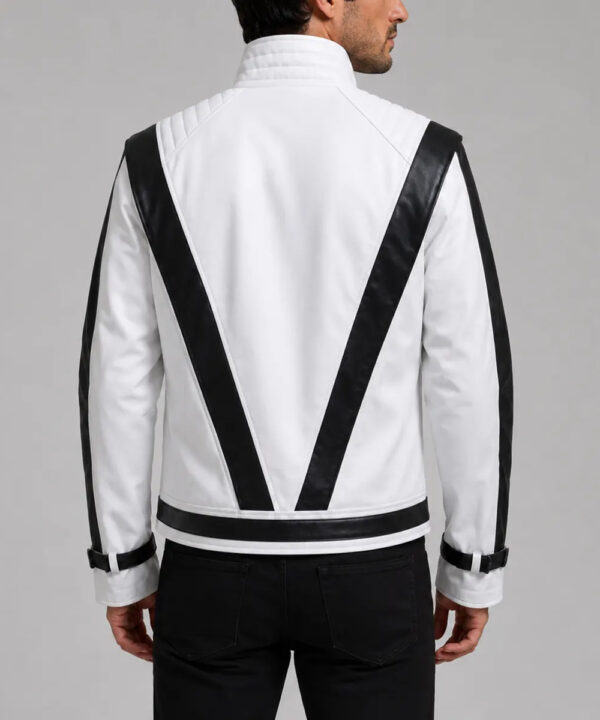 Thriller Michael Jackson White Leather Jacket