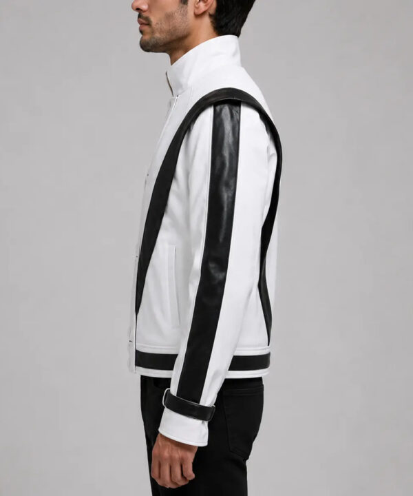 Thriller Michael Jackson White Leather Jacket