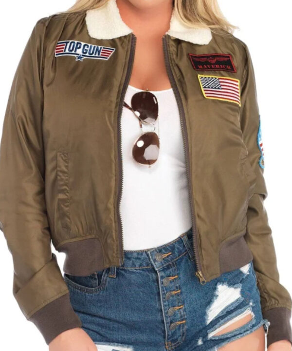 Women’s Top Gun Brown Flight Bomber Jacket