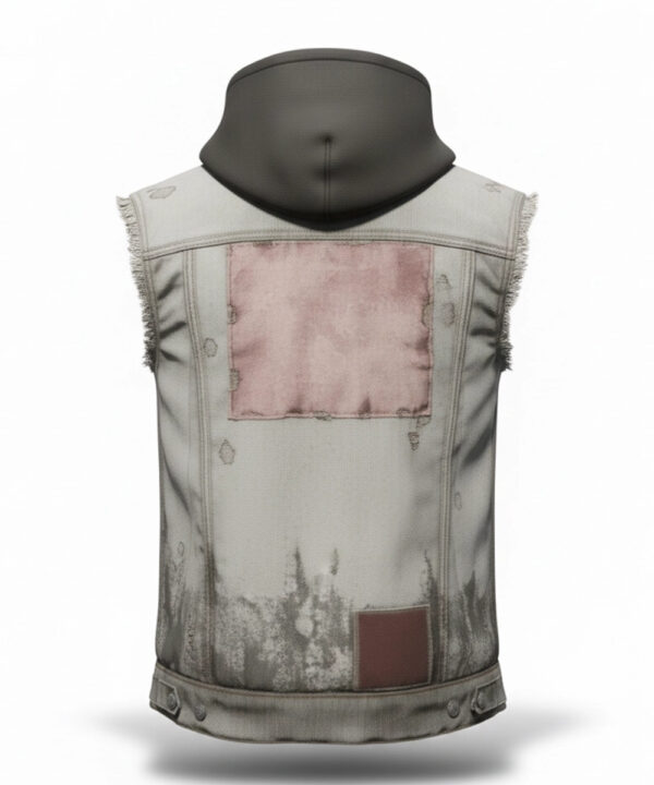 V Grey Genuine Leather Tactical Vest – Cyberpunk Style