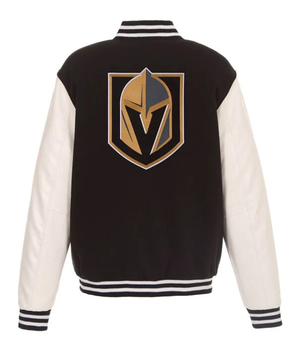 Vegas Golden Knights Black White Jacket – Classic Varsity Fan Design
