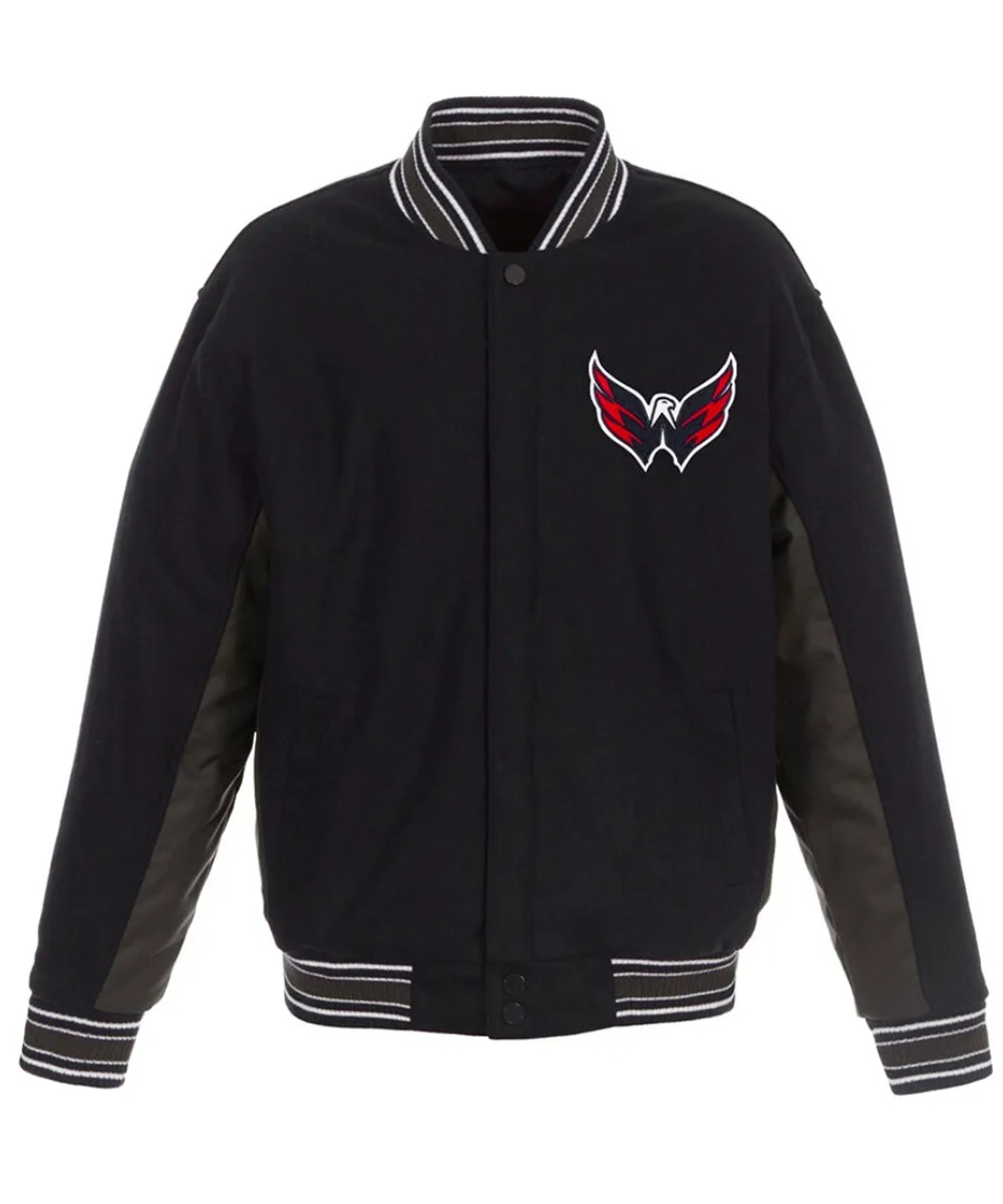 Washington Capitals Black & Charcoal Varsity Jacket – Fan Style