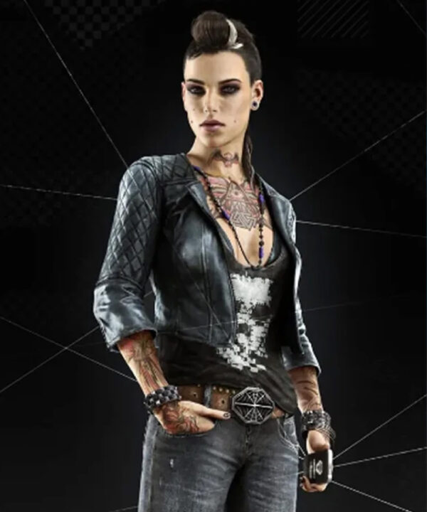 Watch Dogs Aiden Pearce Clara Lille Leather Jacket