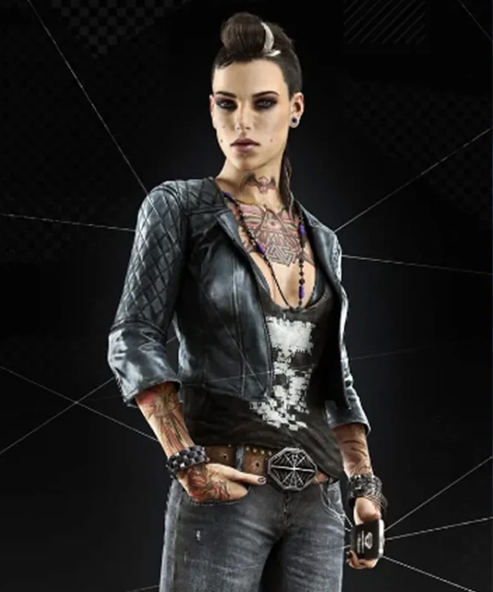 Watch Dogs Aiden Pearce Clara Lille Leather Jacket