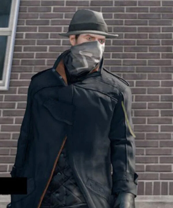 Watch Dogs Alone Long Leather Coat