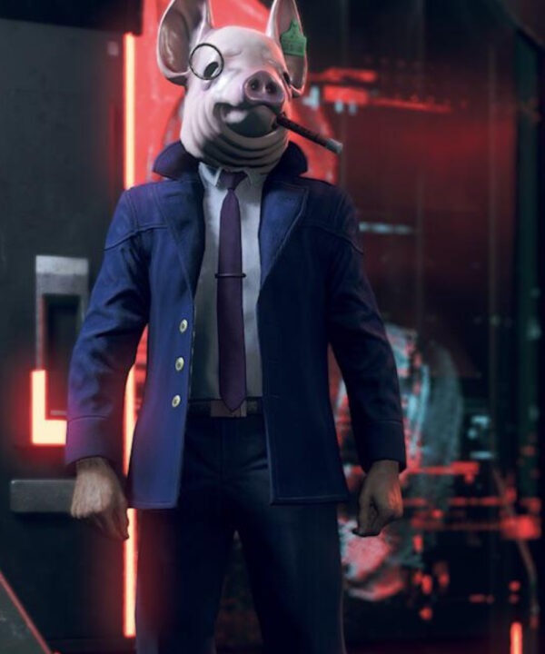 Watch Dogs Legion Pig Blue Peacoat Coat