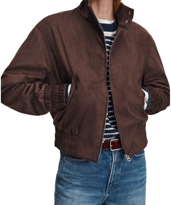 Women’s Faux Suede Bomber Jacket