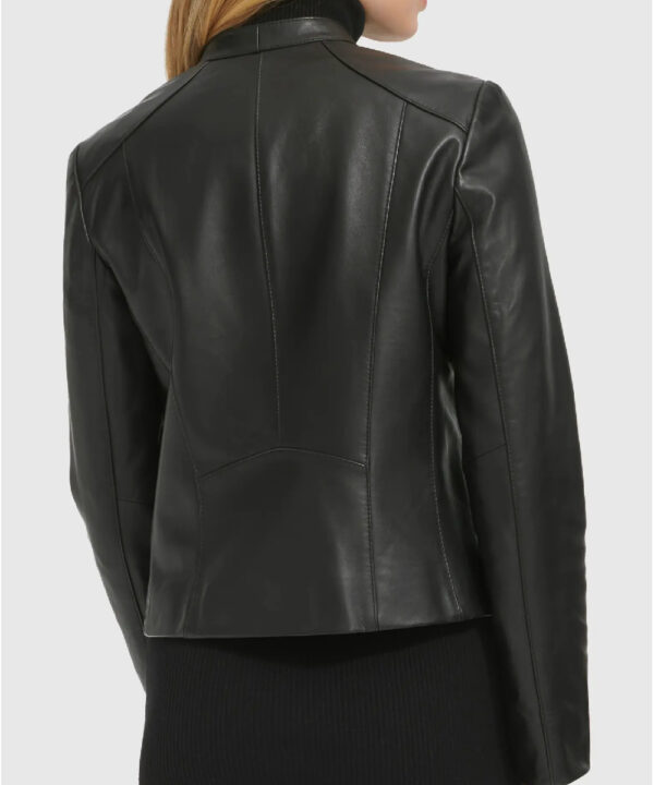 Women’s Black Faux Leather Moto Jacket