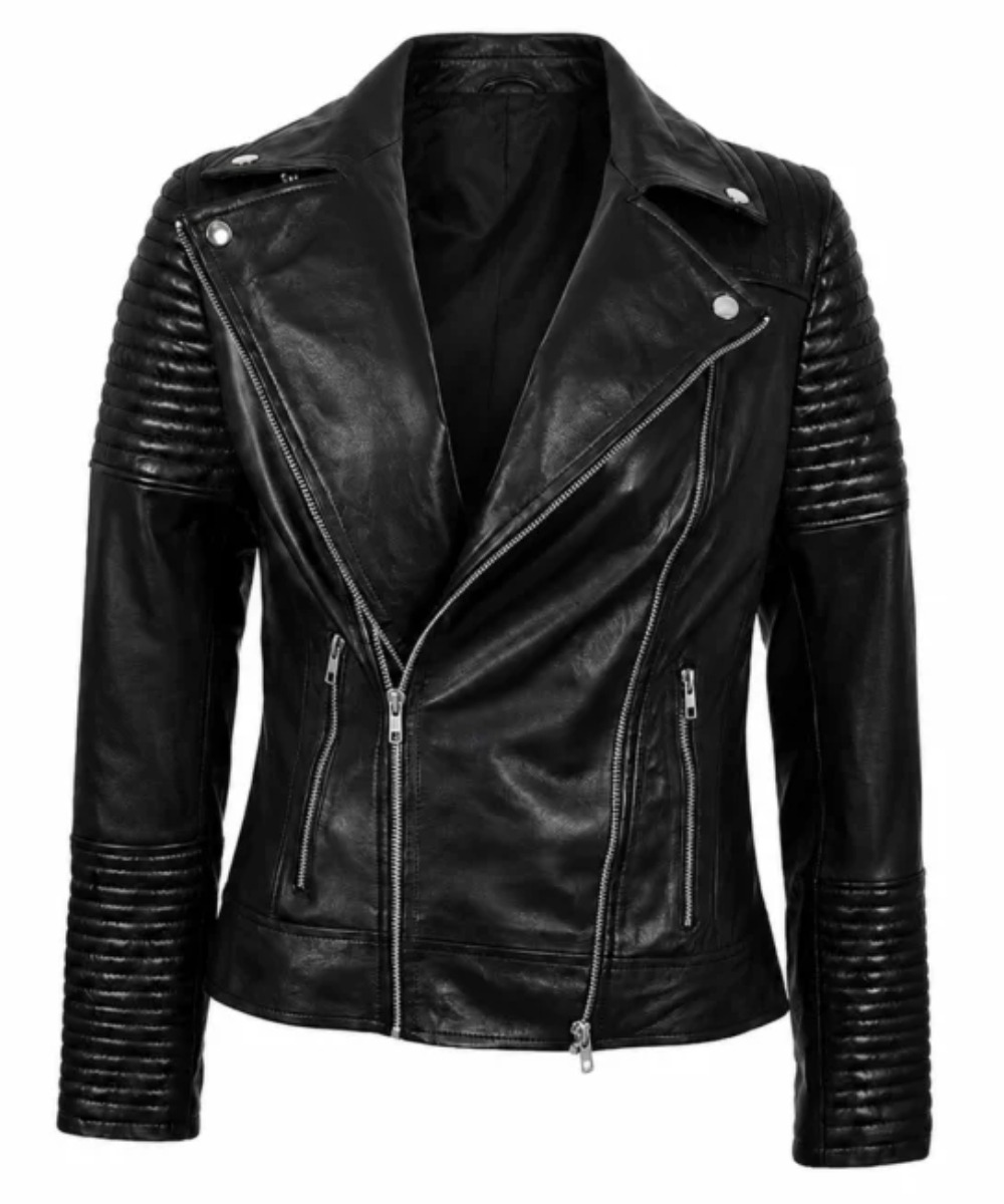 Women’s Black Leather Jacket – Classic Rugged Style