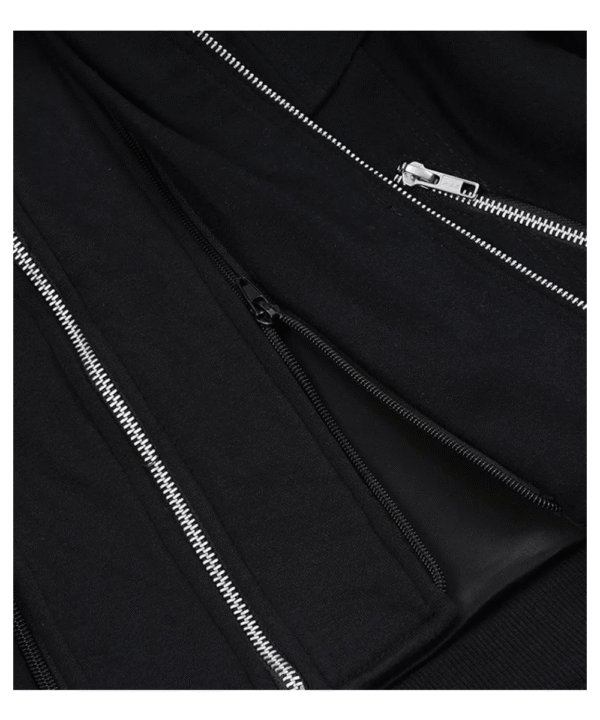 Women’s Black Wool Hooded Jacket – Zip Front Winter Style