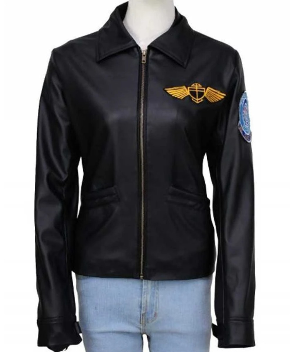 Women’s Brown Leather Bomber Jacket – Classic Aviator Style
