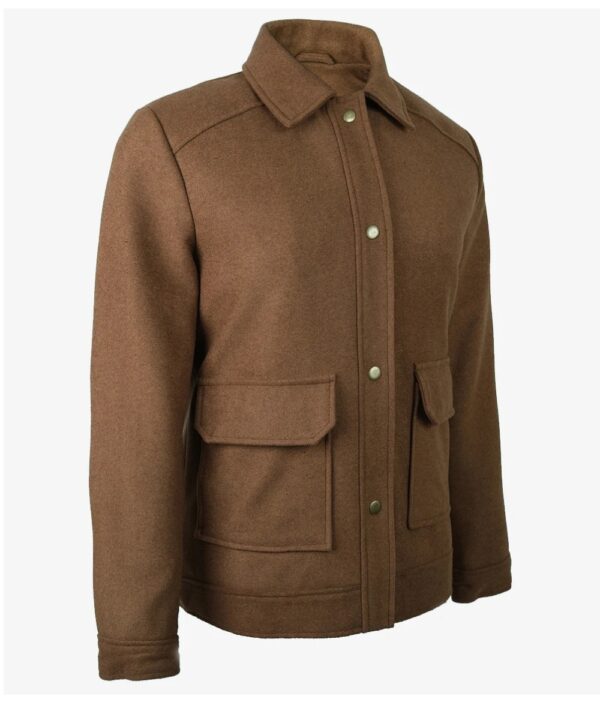 Women’s Brown Wool Utility Jacket – Classic Winter Style