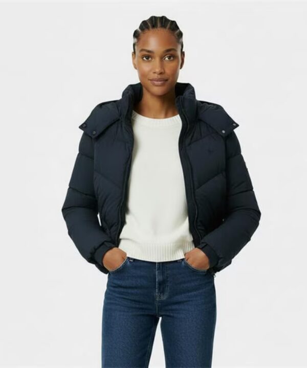 Women’s Cropped Puffer Jacket – Waterproof Padded Winter Style