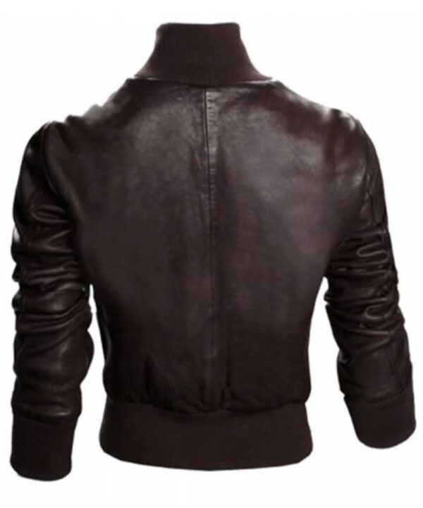 Women’s Dark Brown Leather Flight Jacket – Aviator Style