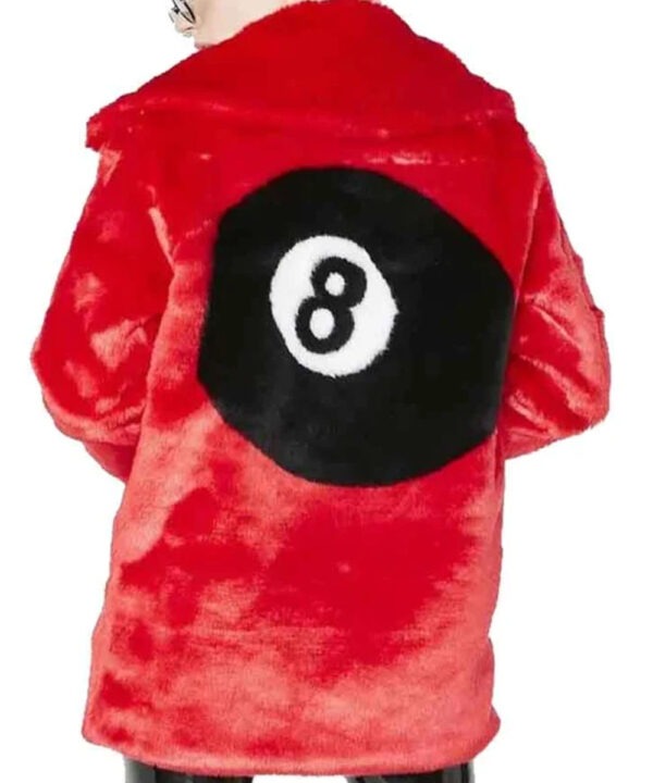 Women’s Red 8 Ball Faux Fur Jacket