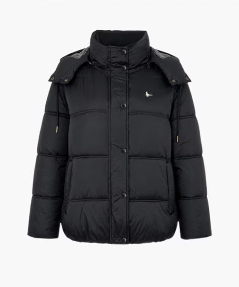Women’s Short Puffer Jacket – Wind Resistant Detachable Hood