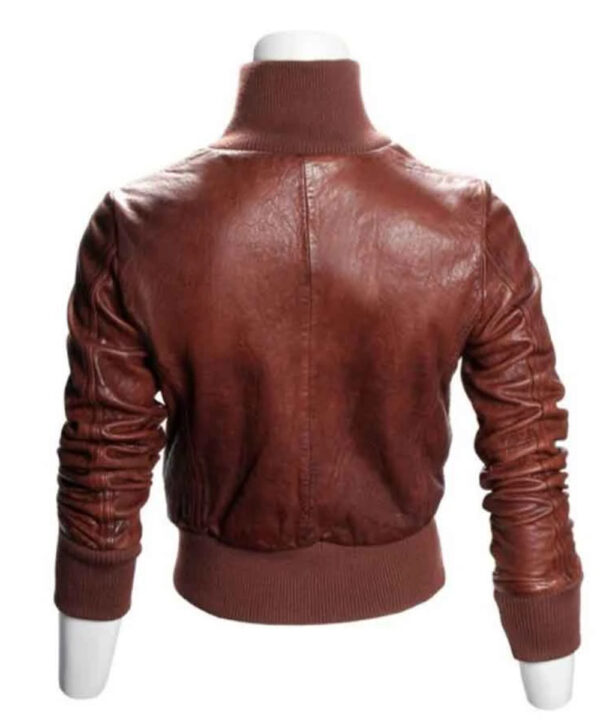 Women’s Vintage Brown Bomber Jacket – Classic Aviator Style